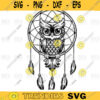 Owl svg Dream catcher black and white owl coloring page PDF JPGpngsvg Digital download 12