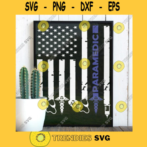 PARAMEDIC FLAG DESIGN Emt Flag Svg Essential Workers Svg Medical Design Png Dxf Eps Svg Pdf