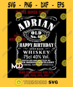 Personalizable Happy Birthday Design Whiskey Bottle Birthday Design Birthday Svg Whiskey Label Digital Png Svg Eps Dxf Pdf Cut Files Svg Clipart Silhouette Svg Cricut