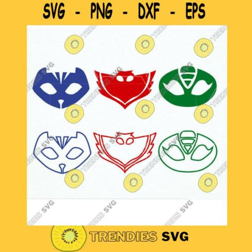 PJ Masks Svg Dxf Eps Cut Files Silhouette Cameo Designs Superhero Party Decoration. PJ Masks Vinyl T shirt Deign Decal Scrapbooking