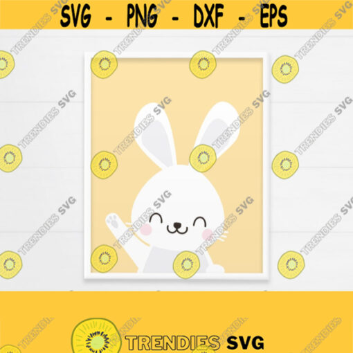 PRINTABLE Bunny Nursery Decor. Yellow Baby Bunny Wall Art. Cute Woodland Animals Poster Baby Room Decor. Digital Prints Instant Download Design 189