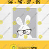 PRINTABLE Bunny with Glasses Nursery Decor. Grey Baby Bunny Wall Art. Cute Woodland Baby Animals Room Decor. Digital Prints Instant Download Design 186