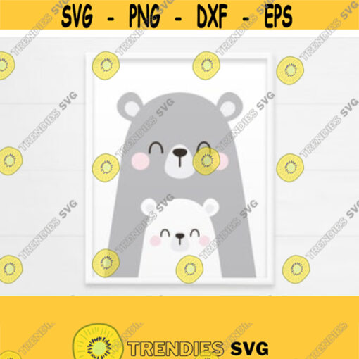 PRINTABLE Mama Bear Wall Art. Cute Bear Nursery Decor. Grey Mom Bear. Baby Animals Poster Baby Room Decor. Digital Prints Instant Download Design 191