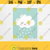 PRINTABLE Rain Cloud Nursery Decor. Mint Baby Cloud Wall Art. Rainy Cloud Children Room Decor. Digital Nursery Prints Instant Download Design 135