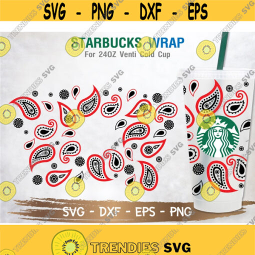Paisley Bandana Starbuck Cup SVG Paisley Bandana SVG DIY Venti for Cricut 24oz venti cold cup Instant Download Design 49