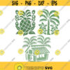Palm Tree Hut Island Pineapple Pack Cuttable Design SVG PNG DXF eps Designs Cameo File Silhouette Design 1877
