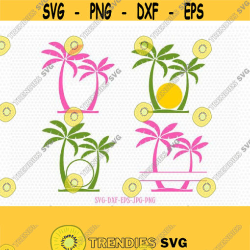 Palm Tree SVG Palm Tree Monogram frames Beach Monogram SVG palm beach svgfor CriCut Silhouette cameo Files svg jpg png dxf Design 341