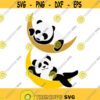 Panda Bear Design Moon Sleep SVG PNG DXF eps Designs Cameo File Silhouette Design 414