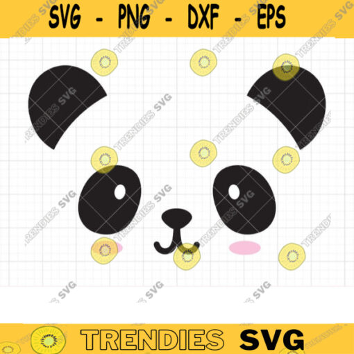 Panda Face SVG DXF Cuttable Cute Plain Simple Panda Bear Face svg dxf Cut Files for Cricut Commercial Use copy