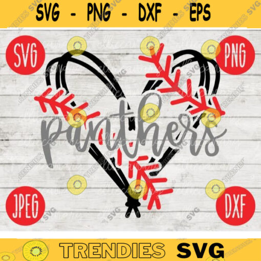 Panthers Baseball SVG Team Spirit Heart Sport png jpeg dxf Commercial Use Vinyl Cut File Mom Dad Fall School Pride Softball 272