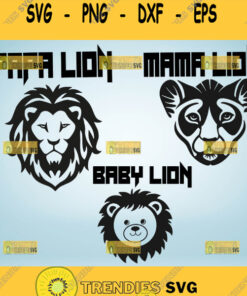 Papa Mama Baby Lion Svg Lion Family Svg Bundle Big Cat Svg 1 Svg Cut Files Svg Clipart Silhouett – Instant Download