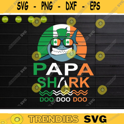 Papa shark Svg St Patricks Day Svg St Pattys Day Svg Shamrock Svg papa svg