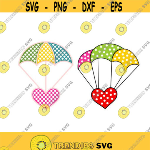Parachute Heart Love Cuttable Design SVG PNG DXF eps Designs Cameo File Silhouette Design 1326