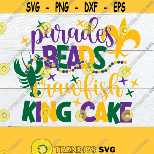 Parades Beads Crawfish King Cake Cut File Mardi Gras Mardi Gras SVG Mardi Gras Decor Cute Mardi Gras shirt SVG svg dxf png jpg Design 1182