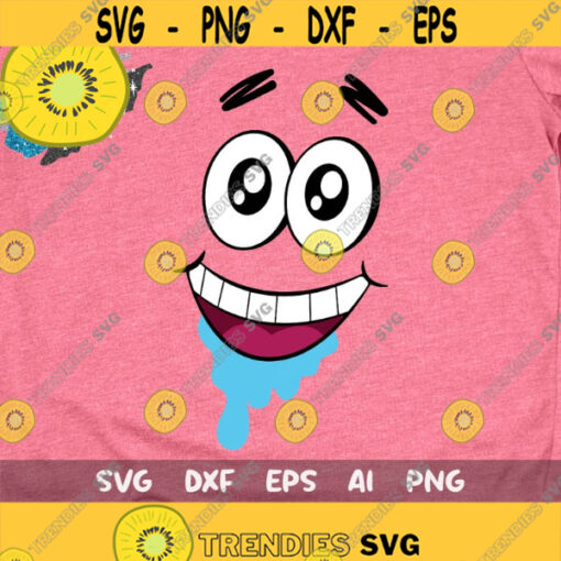 Patrick Star Face Svg Patrick Cut File SpongeBob Square Pants Svg Spongebob Patrick Svg dxf pngeps Design 230 .jpg