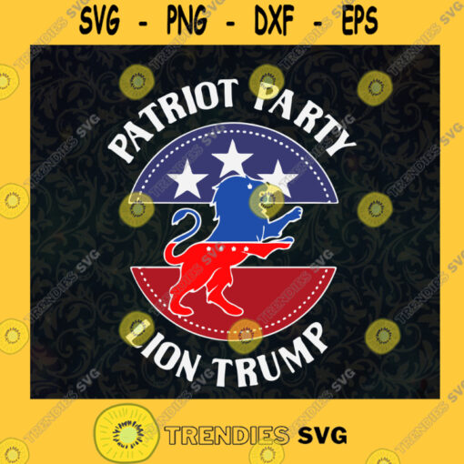 Patriot Party Lion Trump Red White And Blue Lion Flag of Luxembourg President Donald Trump Maga Lion SVG Digital Files Cut Files For Cricut Instant Download Vector Download Print Files