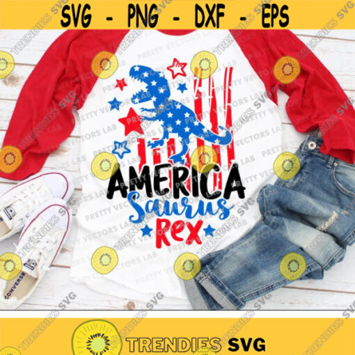 Patriotic Dinosaur Svg America Saurus Rex Svg 4th of July Svg Dxf Eps Png USA T Rex Cut Files Dino American Flag Svg Silhouette Cricut Design 1660 .jpg