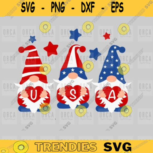 Patriotic Gnomes Svg 4th of July Svg American Gnome Svg Love usa Svg Memorial Day Summer Silhouette svg png digital file 118