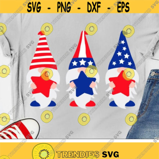 Patriotic Gnomes Svg 4th of July Svg American Gnome Svg USA Svg Dxf Eps Png Stars Svg Memorial Day Cricut Silhouette Cut files Design 2366 .jpg