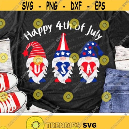 Patriotic Gnomes Svg Happy 4th of July Svg American Gnome Svg Dxf Eps Png Love USA Cut Files Independence Day Clipart Cricut Silhouette Design 2206 .jpg