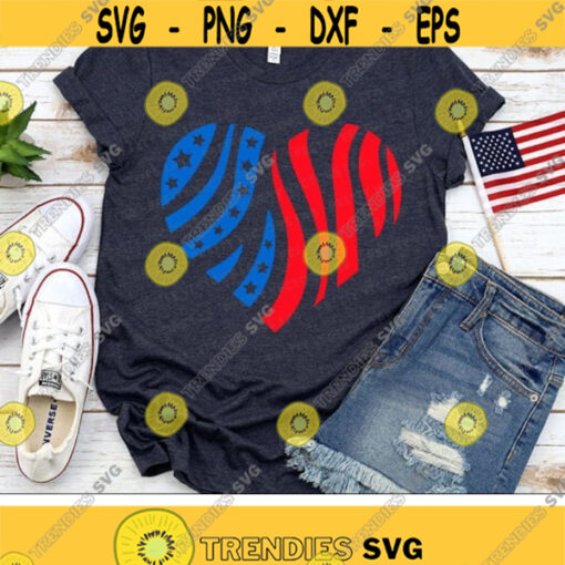 Patriotic Heart Svg 4th of July Svg American Flag Heart Cut Files Love USA Svg Dxf Eps Png Woman Svg Girls Clipart Cricut Silhouette Design 2253 .jpg