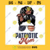 Patriotic Messy Bun Mom Veteran Soldier Mothers Day PNG American Mom JPG
