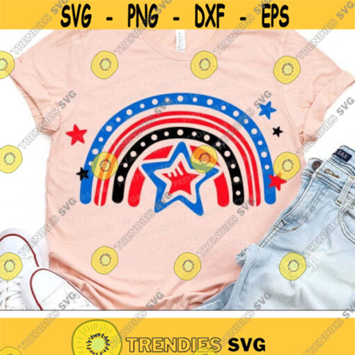 Patriotic Rainbow Svg 4th of July Svg Fourth of July Cut Files Girls America Svg Dxf Eps Png Baby USA Clipart Women Silhouette Cricut Design 2620 .jpg