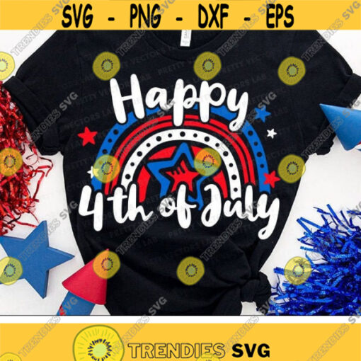 Patriotic Rainbow Svg Happy 4th of July Svg Fourth of July Cut Files Girls America Svg Dxf Eps Png Baby USA Clipart Silhouette Cricut Design 1682 .jpg