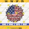 Patriotic Sunflower SVG America SVG Cut File Clip art Commercial use Instant Download Silhouette 4th of July Memorial Day Design 939