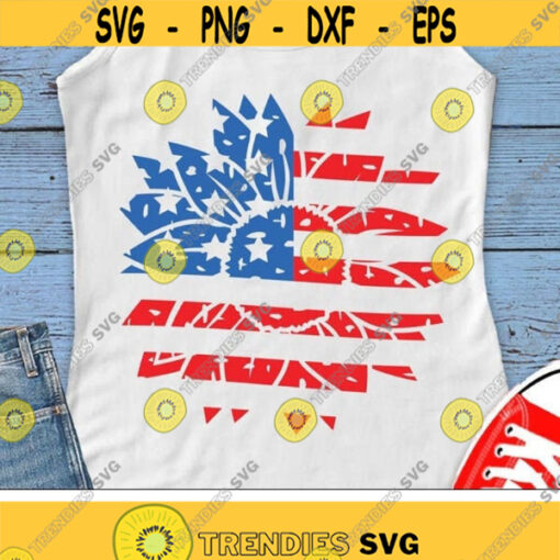 Patriotic Sunflower Svg 4th of July Svg Grunge Sunflower Svg America Svg Dxf Eps American Flag Svg Grunge USA Memorial Day Cut Files Design 1177 .jpg