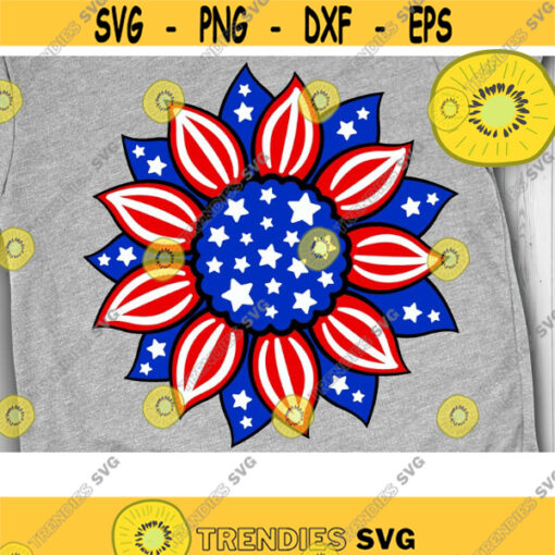 Patriotic Sunflower Svg America Sunflower Svg USA Flag Svg USA Clipart svg dxf png eps Cut files Design 871 .jpg