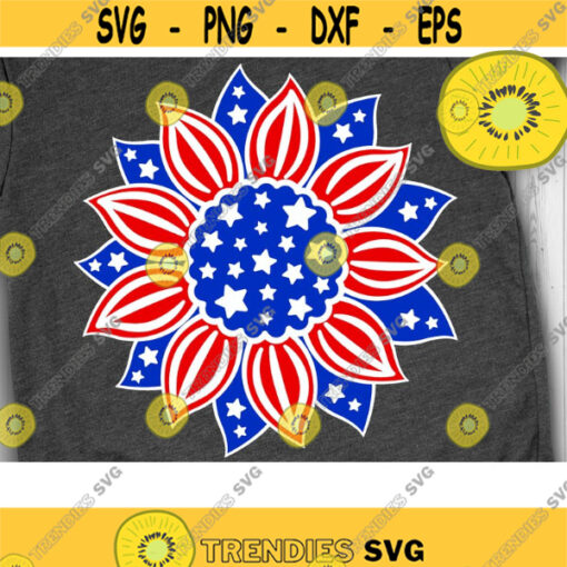 Patriotic Sunflower Svg America Sunflower Svg USA Flag Svg USA Clipart svg dxf png eps Cut files Design 957 .jpg