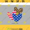 Patriotic hearts svg cheetah leopard heart svg american flag svg 4th of July Svg Patriotic SVG Cricut Silhouette Cut Files svg dxf Design 578