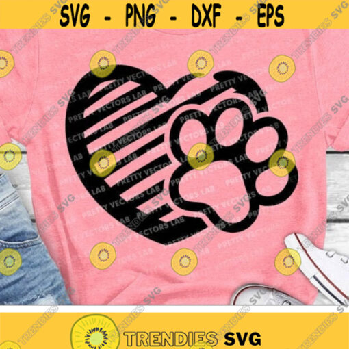 Paw Heart Svg Dog Paw Print Svg Dog Love Svg Dxf Eps Png Cat Paw Valentine Svg Dog Mom Clipart Pet Lovers Cut Files Silhouette Cricut Design 2348 .jpg