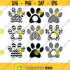 Paw Print SVG Paw Print Monogram Dog Paw SVG Die Cuts Cutting File Vinyl Cutter Monogram Frames Dog Paw Monogram Commercial Use. .jpg