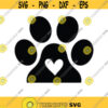 Paw Print SVG Paw print with heart Svg Dog Paw svg file Pawprints Dog Paw Cat Paw Cut File for Silhouette
