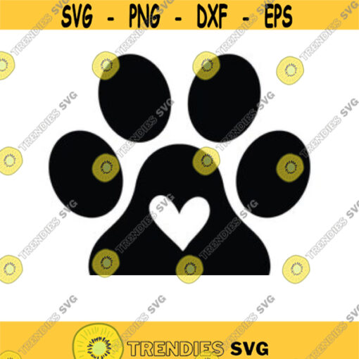 Paw Print SVG Paw print with heart Svg Dog Paw svg file Pawprints Dog Paw Cat Paw Cut File for Silhouette