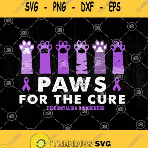 Paws For The Cure Fibromyalgia Awareness Svg Fibromyalgia Warrior Svg