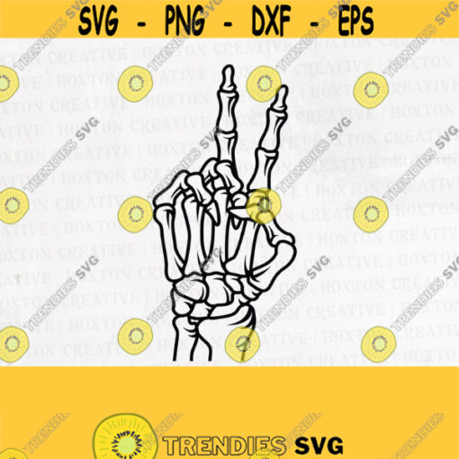 Peace Hand Skeleton Svg Skeleton Hand Svg Hand Sign Silhouett Hand Bones Of Human Svg Cut FileDesign 534