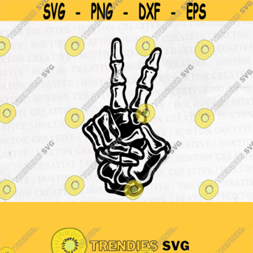 Peace Hand Skeleton Svg Skeleton Hand Svg Hand Sign Silhouett Hand Bones Of Human Svg Cut FileDesign 718