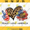Peace Love America 4th of July PNG Sublimation Design Downloads Design 154