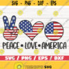 Peace Love America SVG America SVG Cut File Clip art Commercial use Silhouette 4th of July SVG Independence Day Design 794