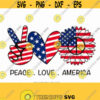 Peace Love America svg peace sign svg peace love svg 4th of July Svg Patriotic SVG Cricut Silhouette Cut Files svg dxf Design 482