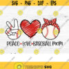 Peace Love Baseball Mom svg Baseball svg PNG sublimation designs download digital download files for cricut baseball shirts sports