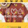 Peace Love Fall Svg Funny Fall Svg Cut File Fall Svg Shirt Design Files for Cricut Cut Cutting Silhouette Girl Pumpkin Patch Svg Design 976