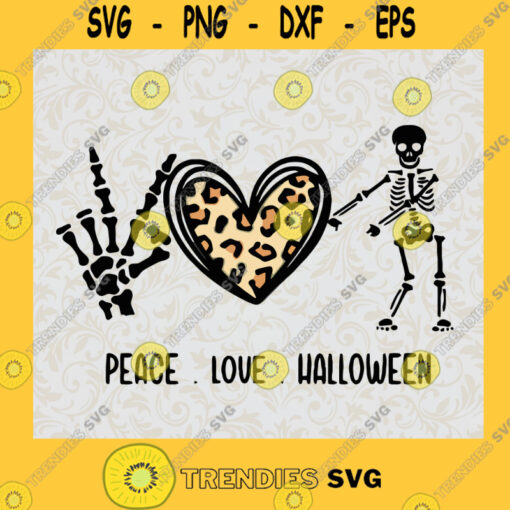 Peace Love Halloween SVG Love Leopard Skull SVG Skull Halloween SVG Skull Dance SVG