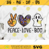 Peace Love Halloween Svg Png Funny Halloween Quote Peace Love Boo Cute Halloween Ghost T Shirt Design Svg Sublimation Png Dxf Clipart copy