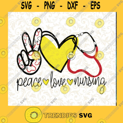 Peace Love Nursing PNG DIGITAL DOWNLOAD for sublimation or screens Cutting Files Vectore Clip Art Download Instant