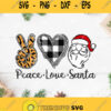 Peace Love Santa Christmas Svg Peace Love Christmas Svg Santa Claus Svg Merry Christmas Svg