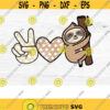 Peace Love Sloth svg Sloth svg digital download files for cricut Peace Love Sloth Sloth Gift Peace Sign Love Sign